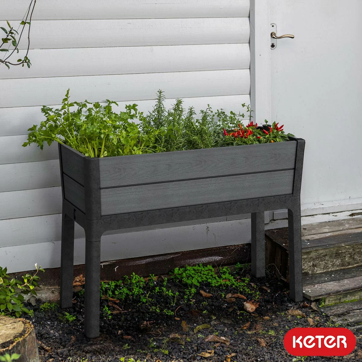 Keter Cortina Raised Garden Bed with Self-Watering System
