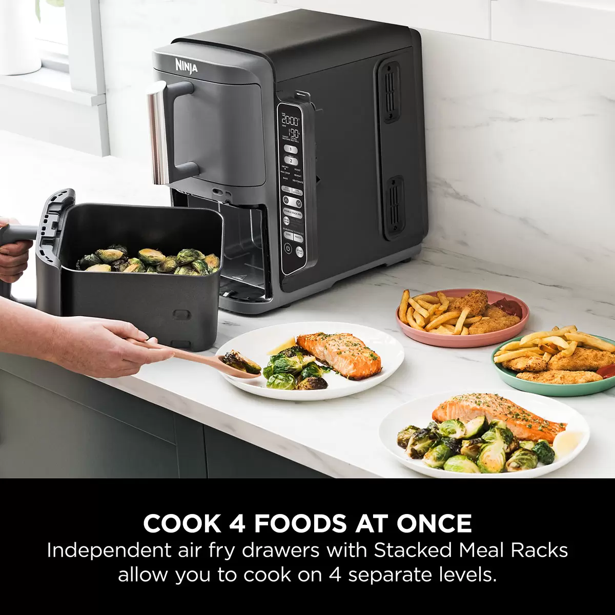 Ninja Double Stack Air Fryer with Smart Cook System SL451UK 9.5L - Image 4