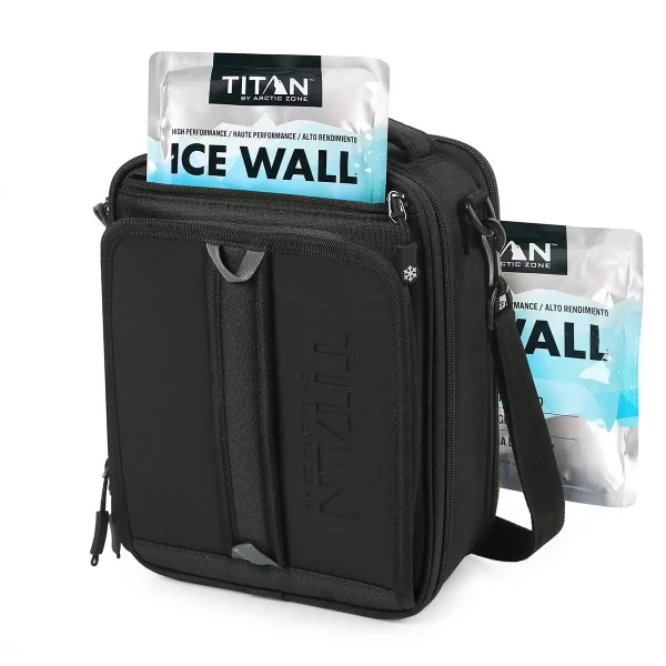 Titan Fridge Cold Lunch Pack with 2 Ice Walls in Black