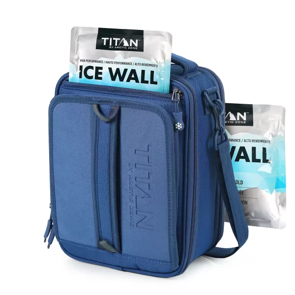 Titan Fridge Cold Lunch Pack with 2 Ice Walls in Blue