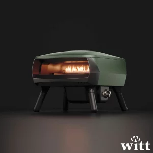 Witt Piccolo Rotante Gas Powered 13 inch Pizza Oven 5 Piece Bundle in Green