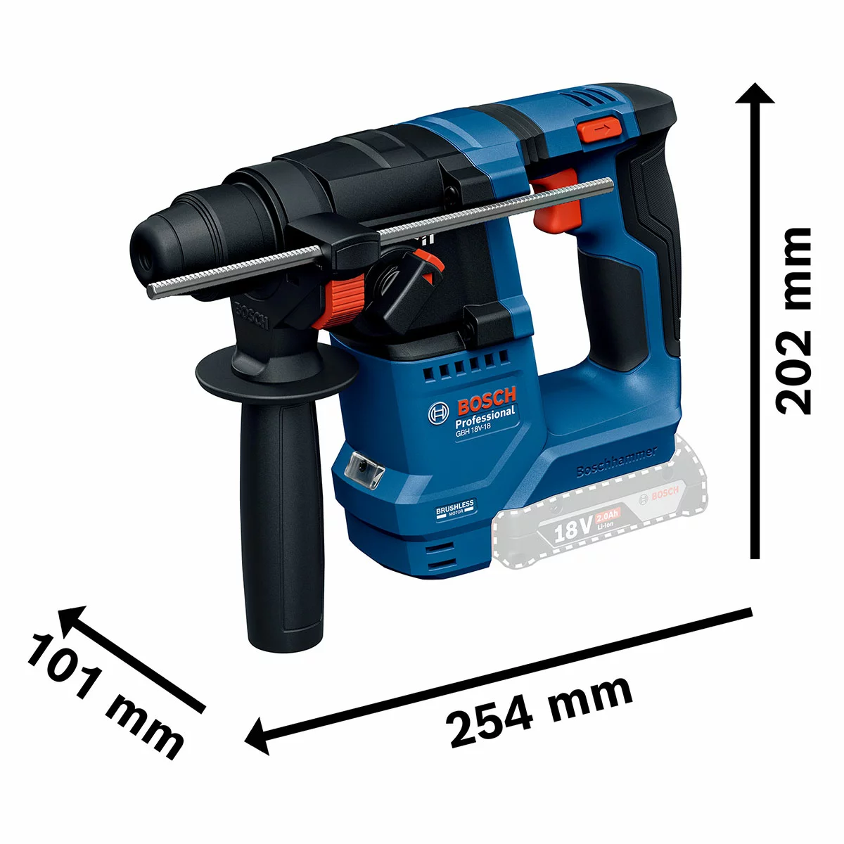 Bosch Professional Hammer Drill Kit Model SDS-Plus GBH 18V-18 - Image 3