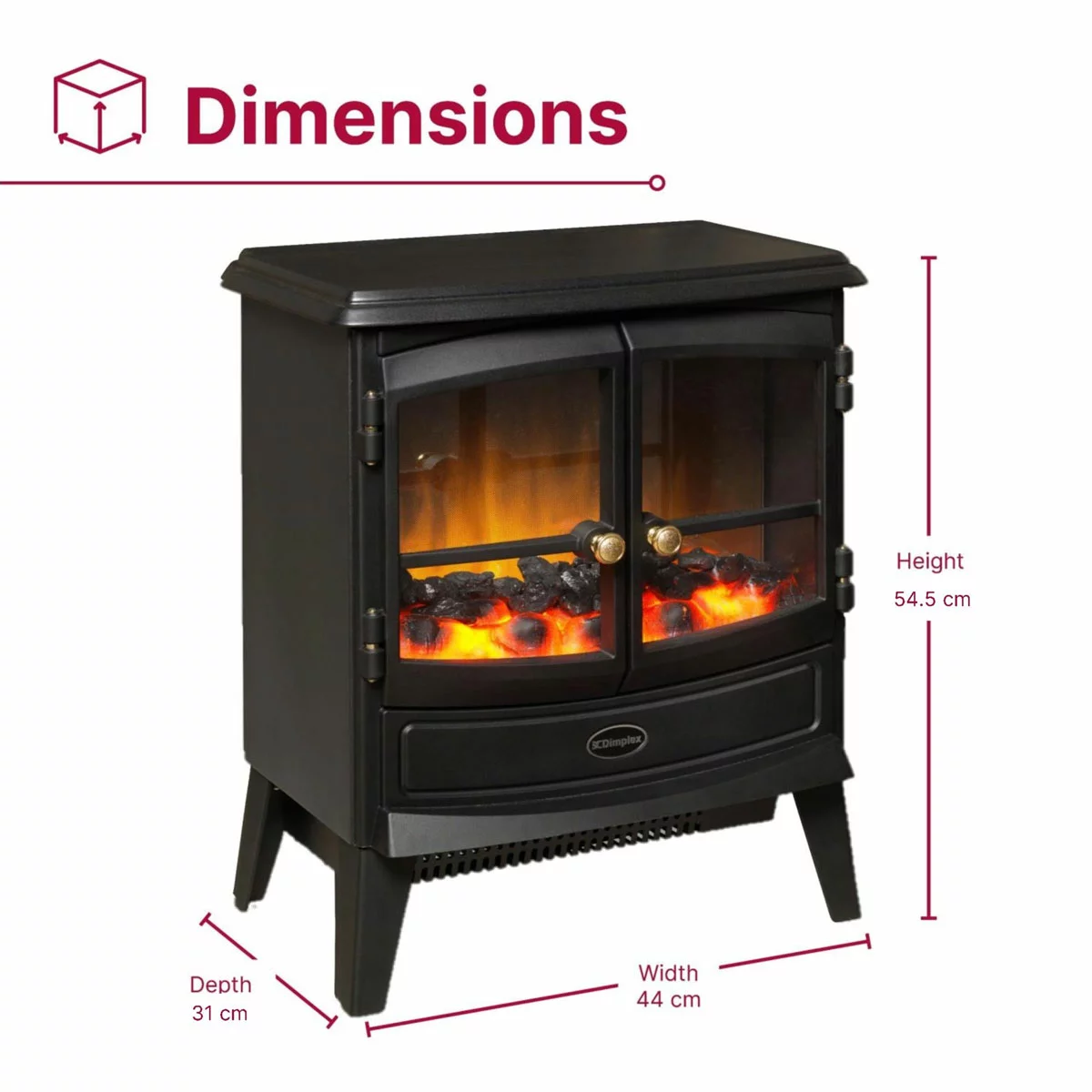 Dimplex Springborne Optiflame Electric Freestanding Stove 2kW - Image 2