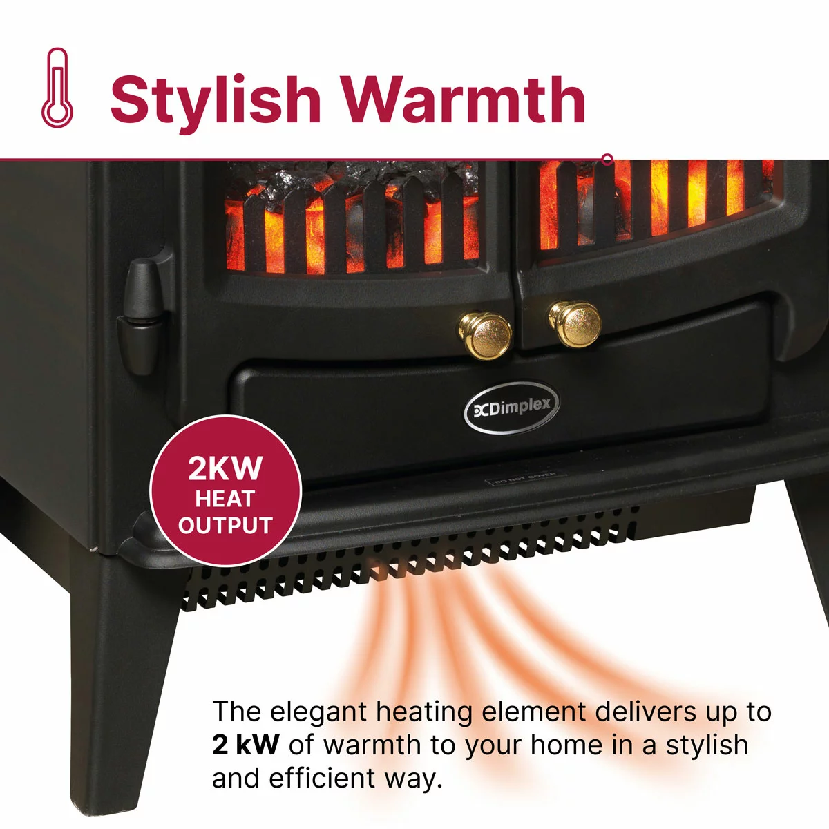 Dimplex Springborne Optiflame Electric Freestanding Stove 2kW - Image 3