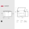 Keter Rosewood Horizon Horizontal 2020 Litre Storage Shed 6ft 3" x 3ft 7" (1.9 x 1.1m) - Image 2