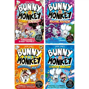 Bunny vs Monkey Paperback 4 Book Collection