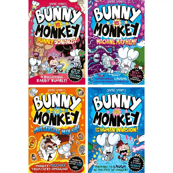 Bunny vs Monkey Paperback 4 Book Collection