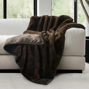 Mon Chateau Luxe Faux Fur Throw in Brown
