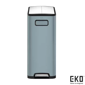 EKO Ecofly Stainless Steel Kitchen Bin in Titanium Blue 20+20L