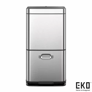 EKO 54 Litre Stainless Steel Dual Compartment Recycling Motion Sensor Bin