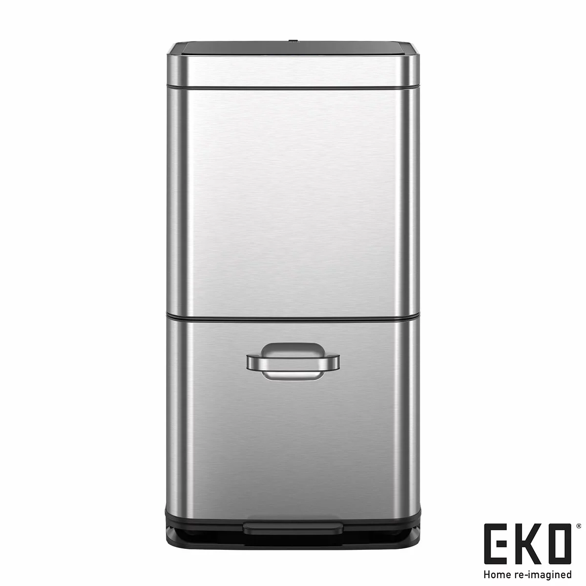 EKO 54 Litre Stainless Steel Dual Compartment Recycling Motion Sensor Bin