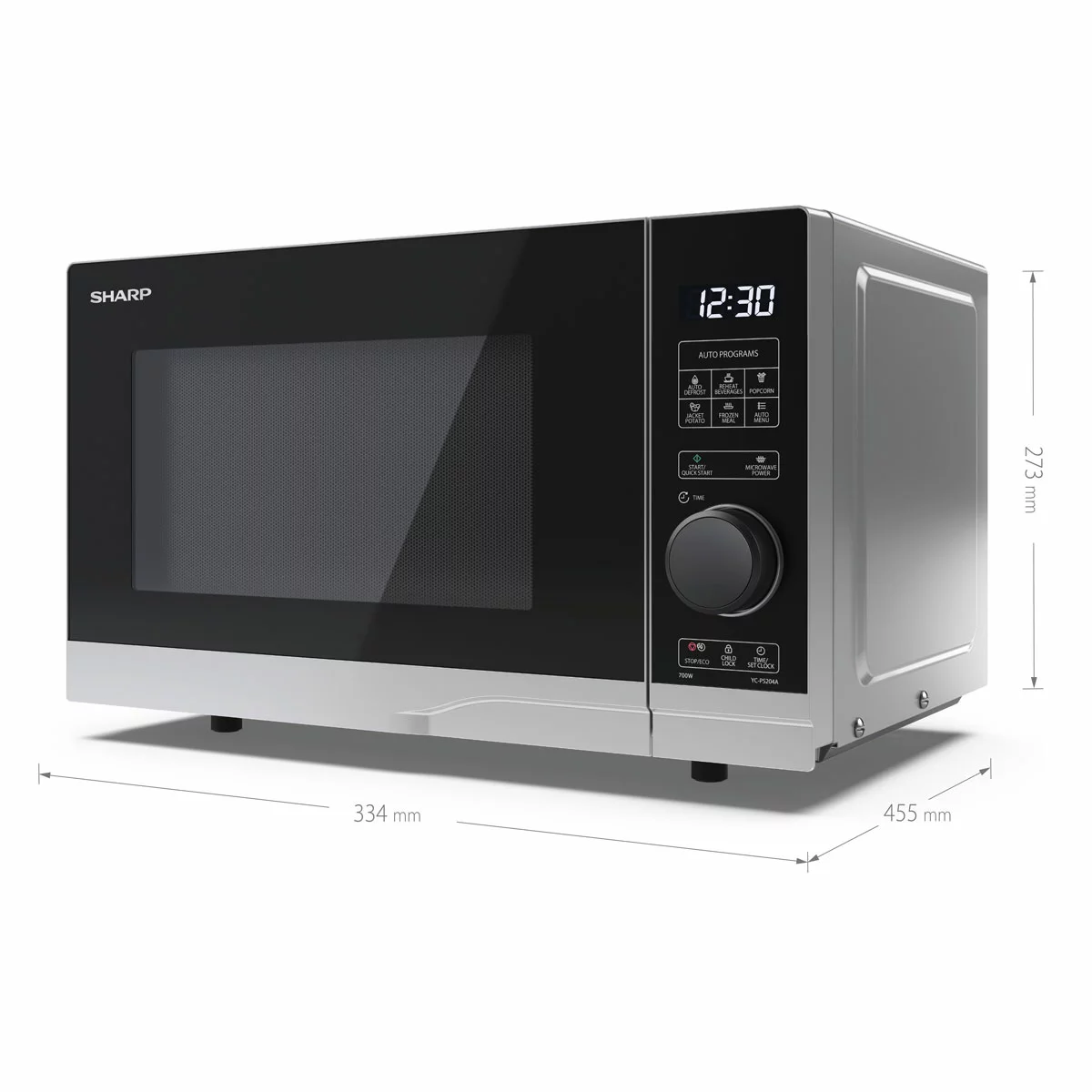 Sharp 20 Litre 700W Solo Digital Microwave YC-PS204AU-S - Image 6