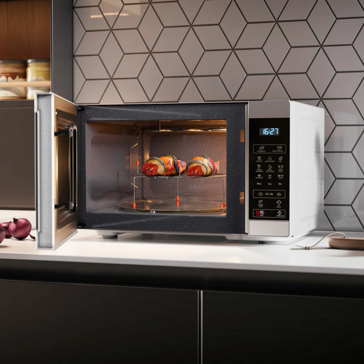 Sharp 28 Litre 900W Digital Microwave with 1100W Grill YC-MG81U-S - Image 3