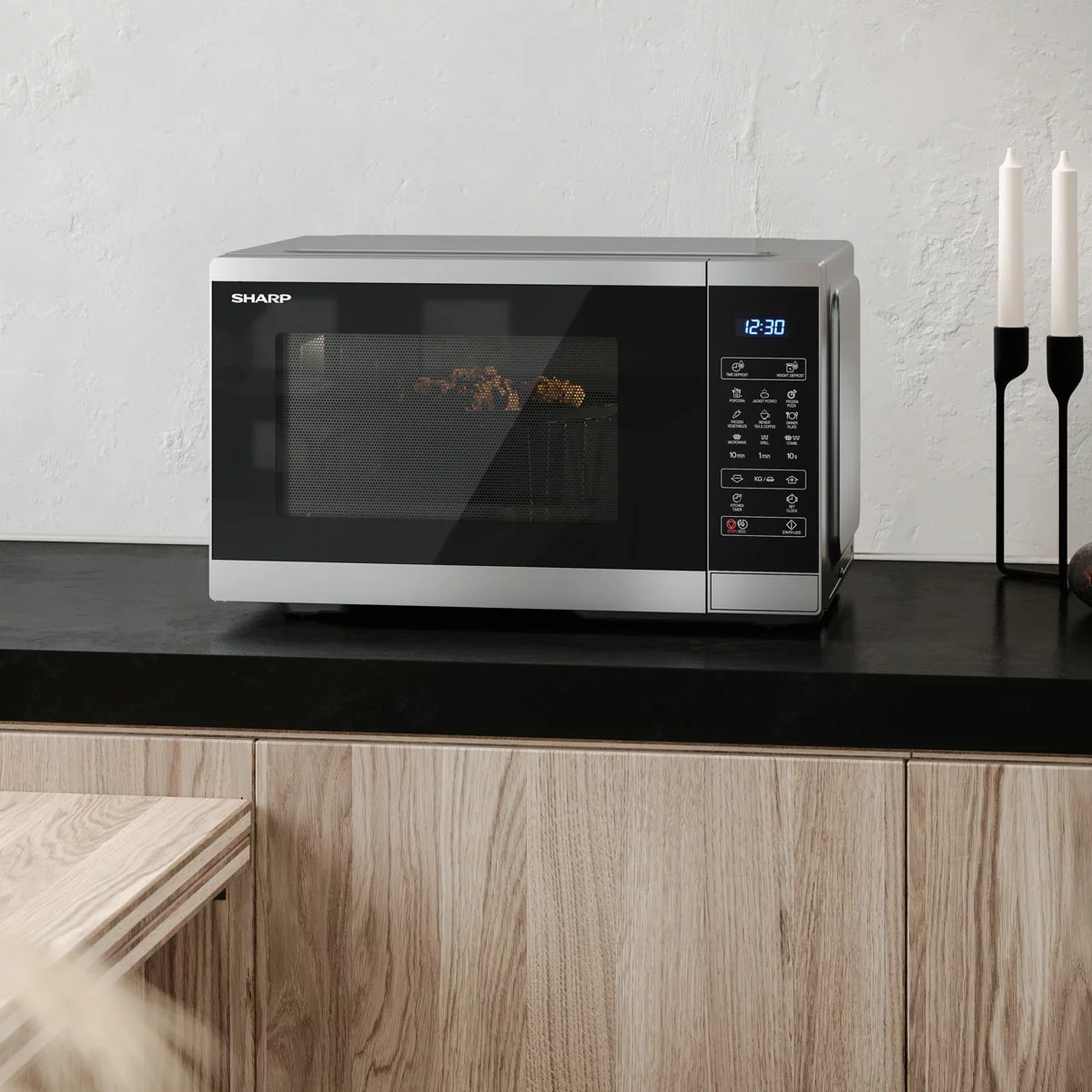 Sharp 28 Litre 900W Digital Microwave with 1100W Grill YC-MG81U-S - Image 2
