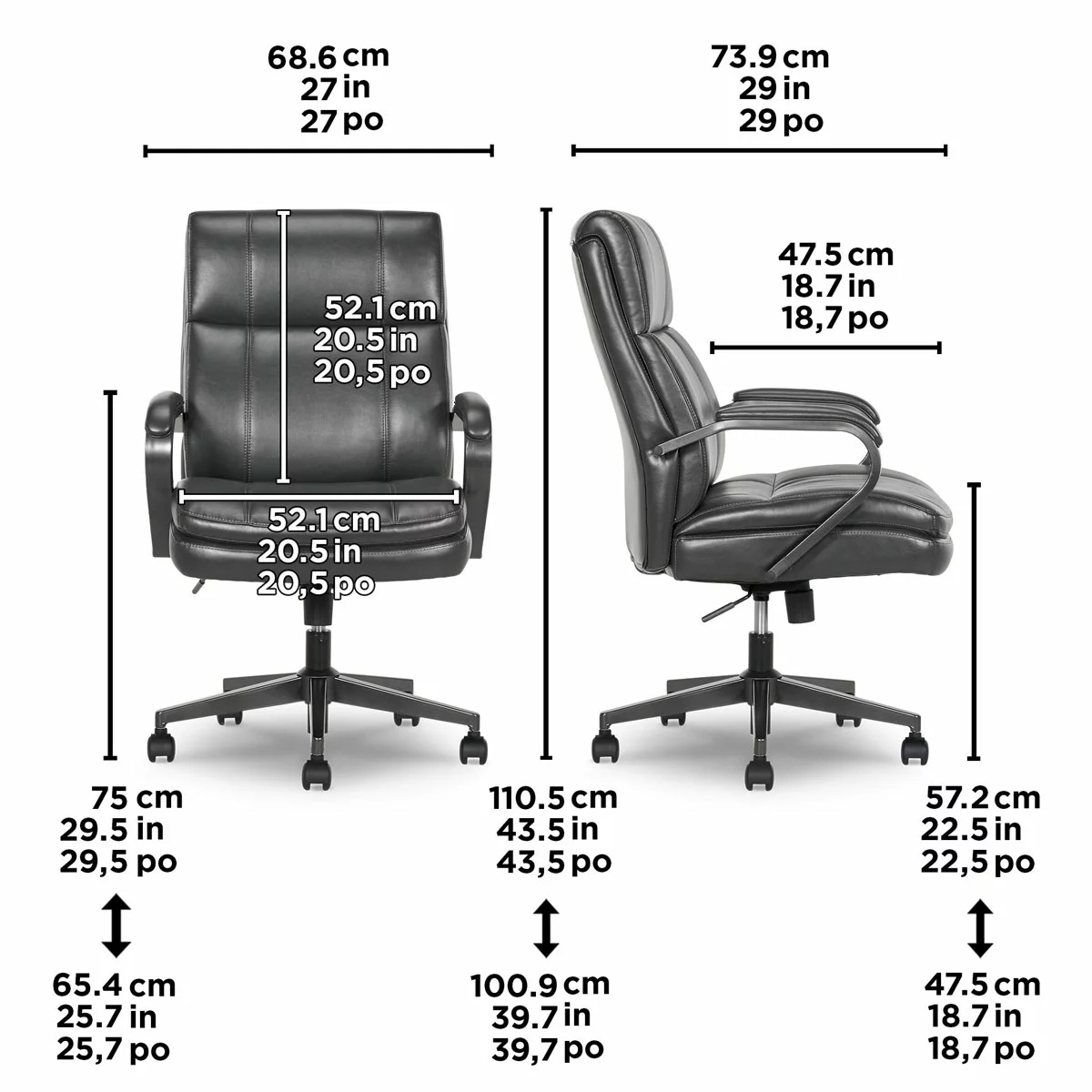 True Innovations Mid Back Managers Chair - Image 6