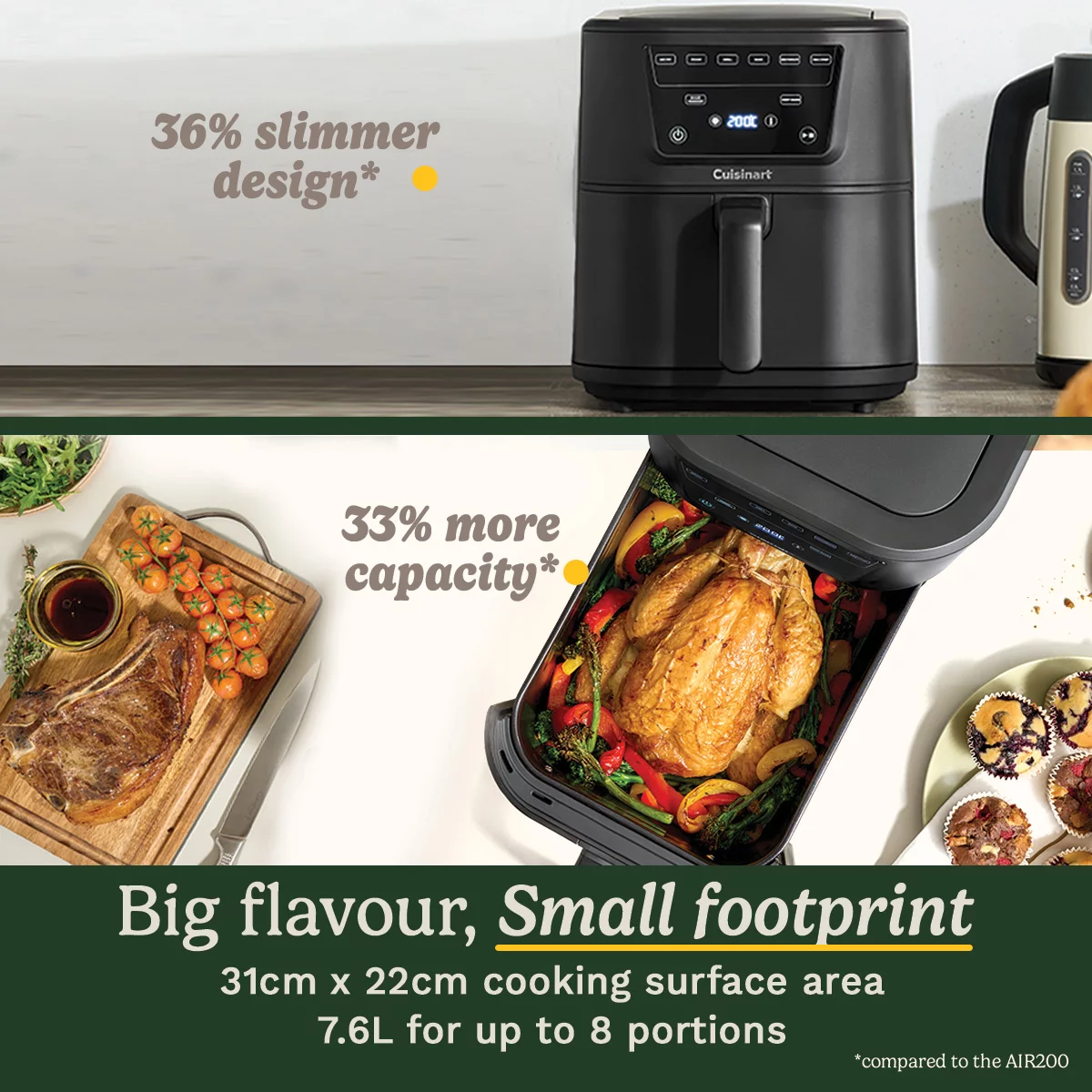 Cuisinart Compact Max Air Fryer 7.6L in Black AFS80BLU - Image 4