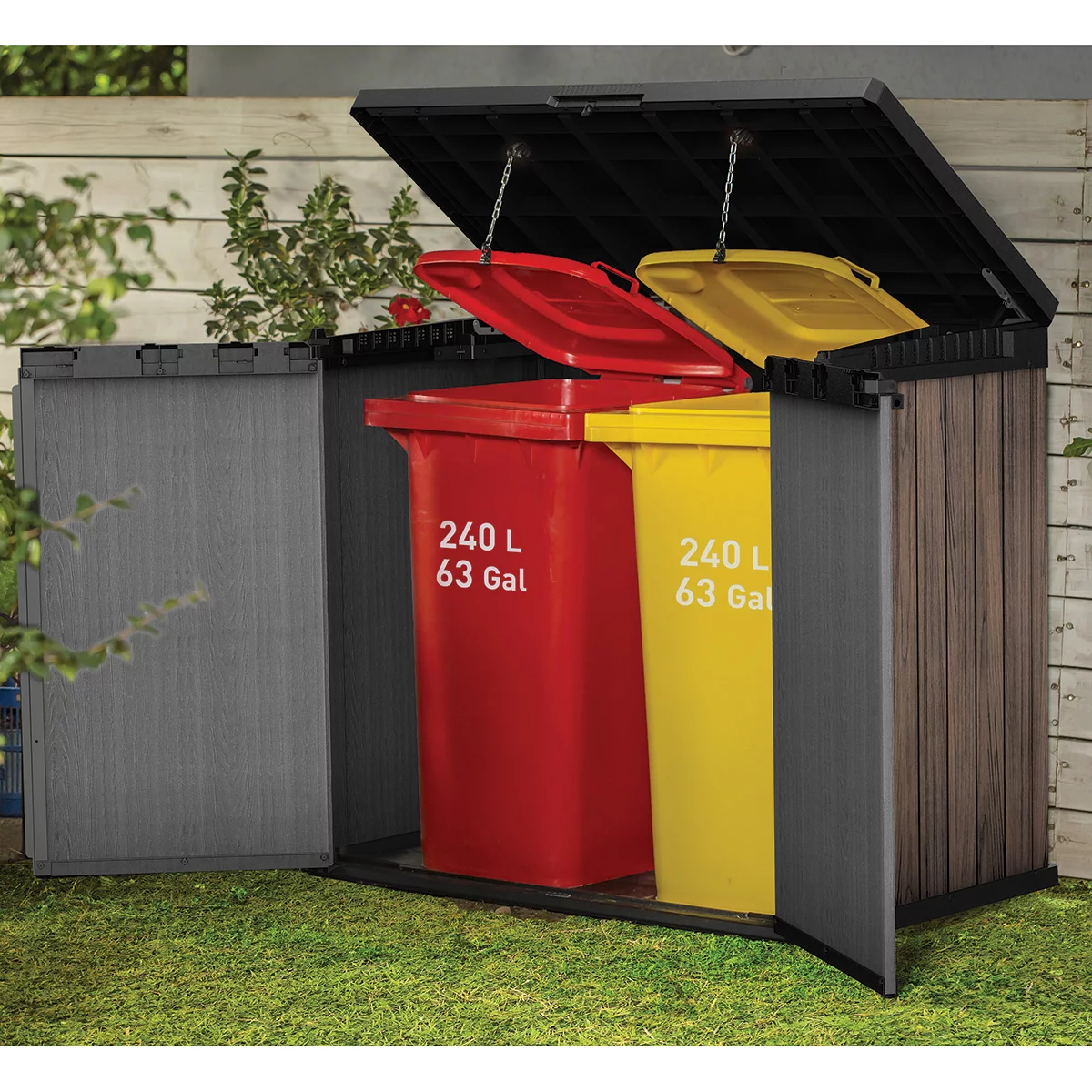 Keter Rosewood 1150 Litre Horizontal Storage Shed - Image 7