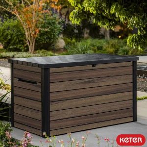 Keter Rosewood 870 Litre Deck Box with Divider