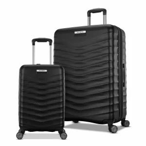 Samsonite Precision DLX 2 Piece Hardside Expandable Spinner Luggage Set in Black