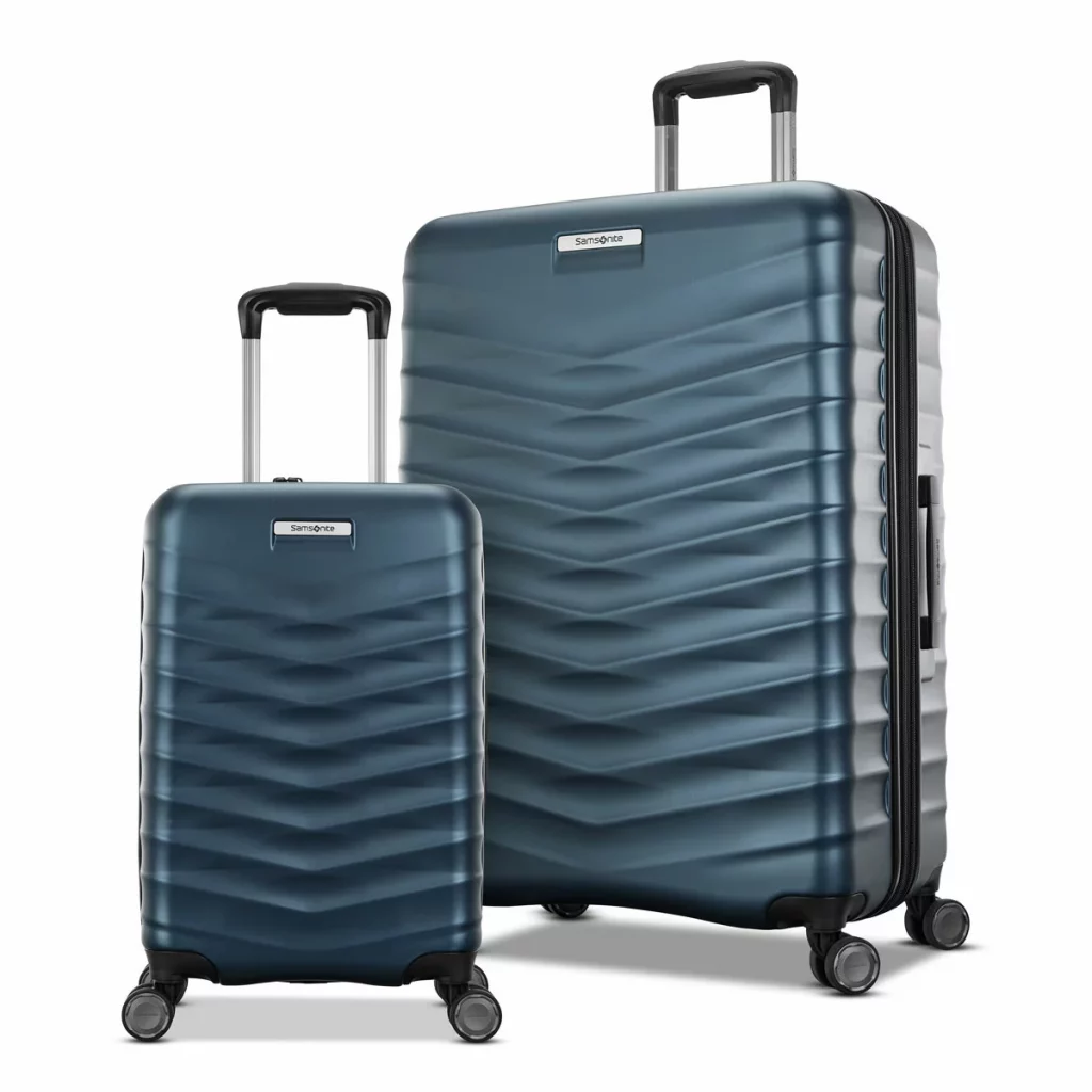 Samsonite Precision DLX 2 Piece Hardside Expandable Spinner Luggage Set in Lagoon Blue