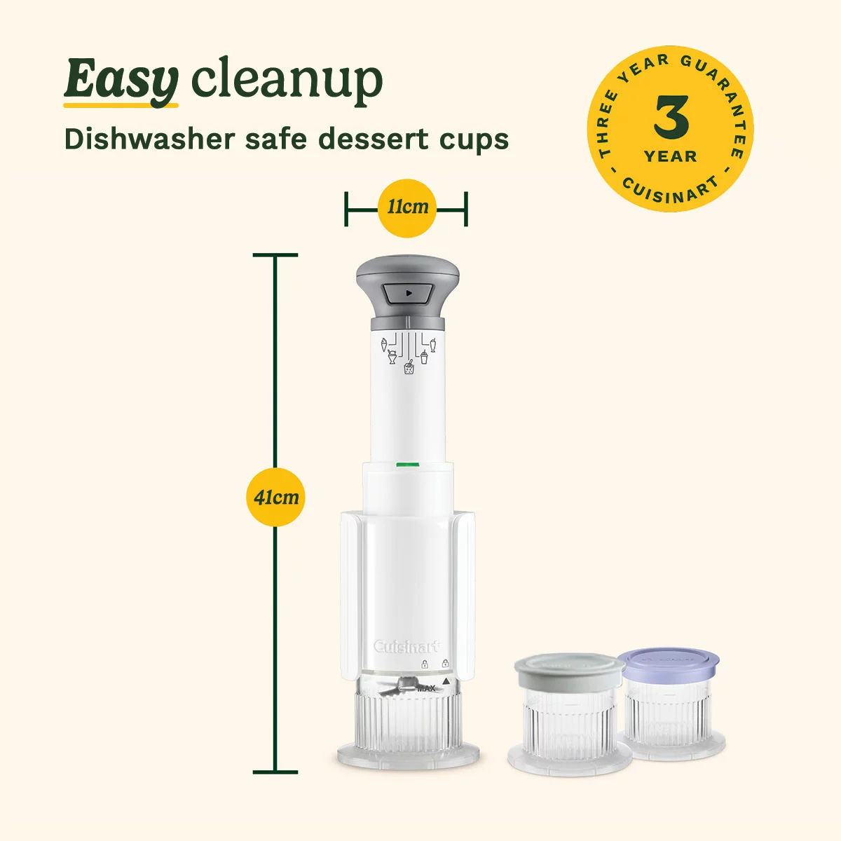 Cuisinart Freezer Wand Ice Cream Maker With 6 Dessert Tubs - Image 2