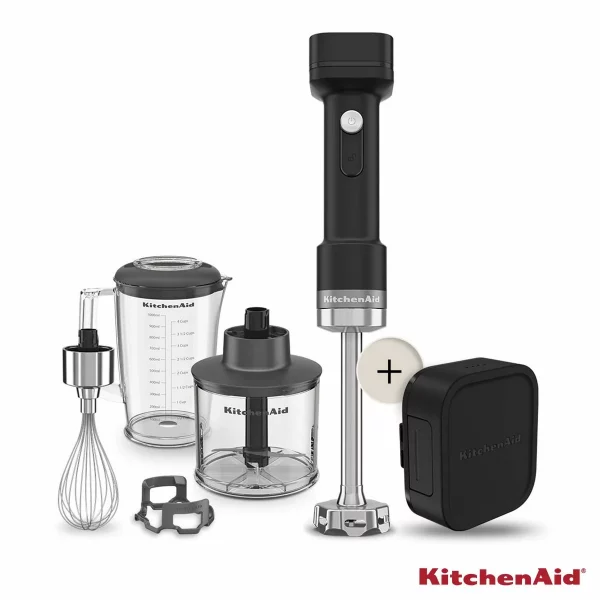 Kitchenaid 5KHBRV75BM Go Cordless Hand Blender With Battery in Black