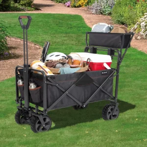 Mac Sports Deluxe Push Pull Folding Wagon with Brakes