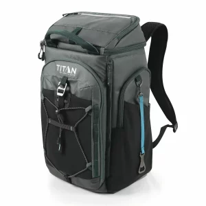 Titan 26 Can Backpack Cooler with 2 Ice Walls in Grey