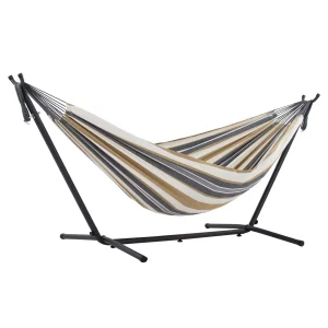 Vivere Cotton Hammock with Steel Frame and Premium Carry Bag