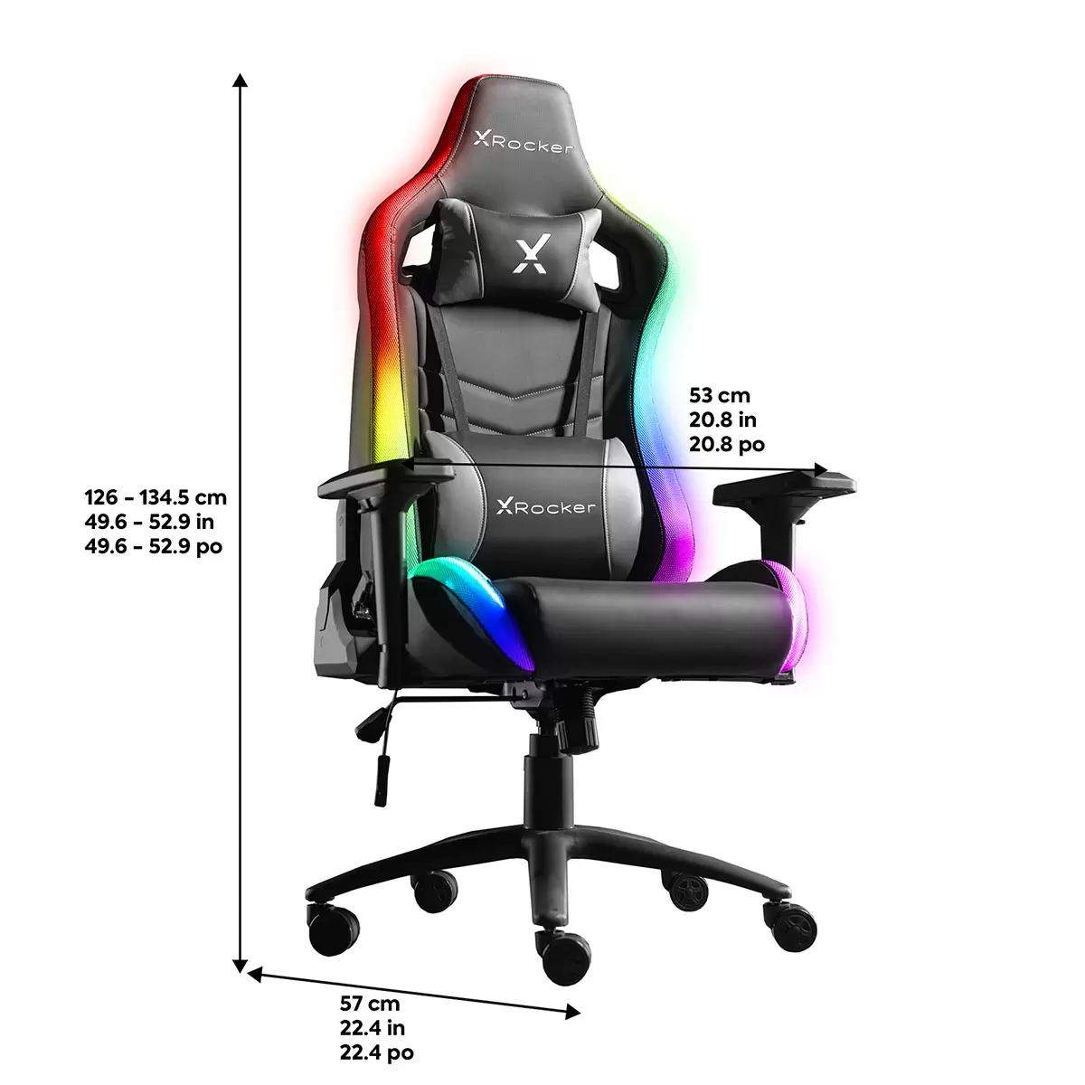 X Rocker Opal RGB Gaming Chair with LED Lights - Image 7