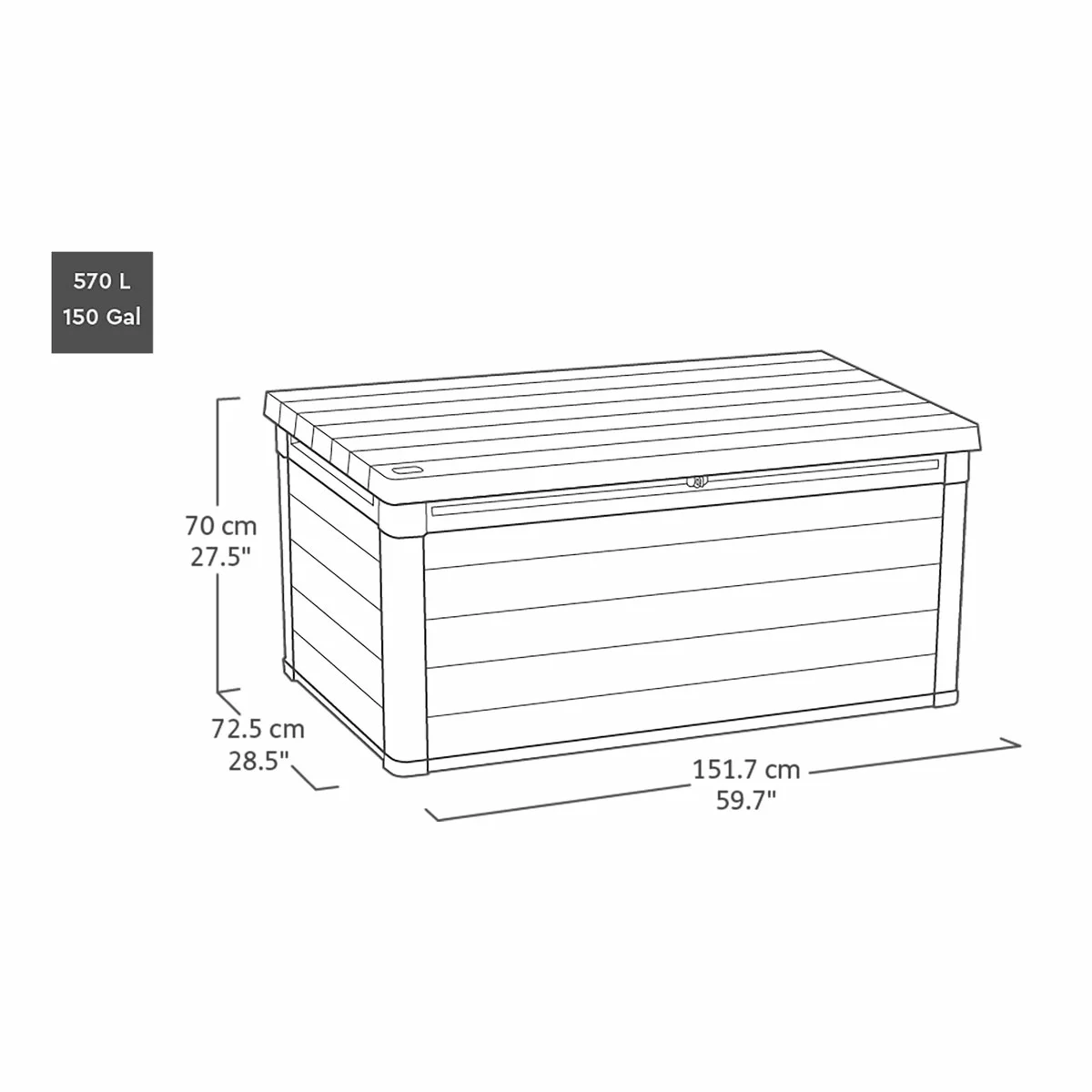 Keter Rosewood Signature 575 Litre Deck Box - Image 8