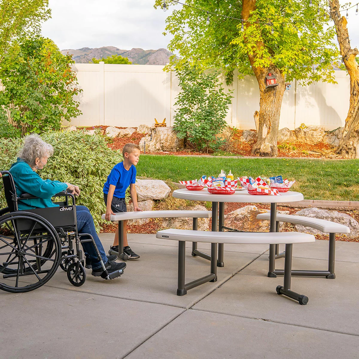 Lifetime Round Picnic Table Model 260205 3.6ft (1.11m) - Image 2