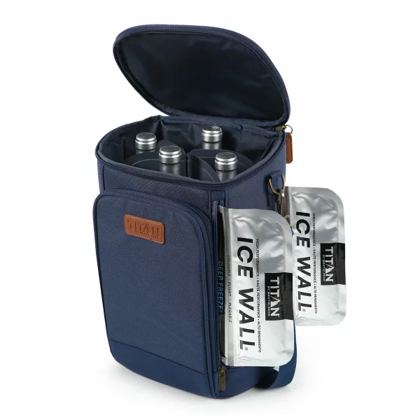 Titan High Performance Insulated Beverage Tote with 2 Ice Walls in Denim Blue