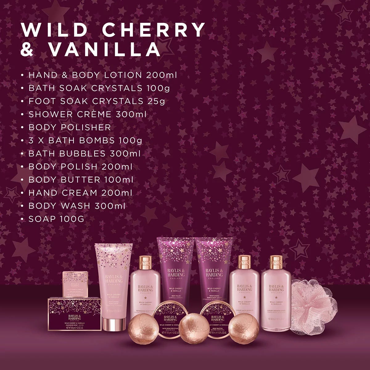 Baylis & Harding Ultimate Pamper Gift Set Wild Cherry and Vanilla - Image 4