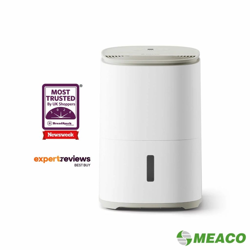 MeacoDry Arete One 10L Dehumidifier Air Purifier in Warm Pebble