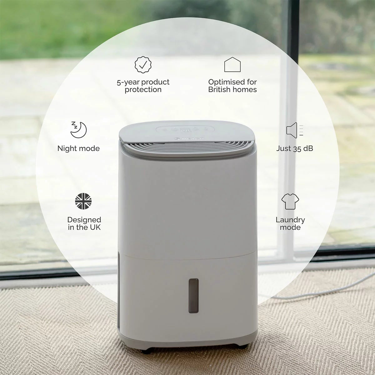 MeacoDry Arete One 10L Dehumidifier Air Purifier in Warm Pebble - Image 5