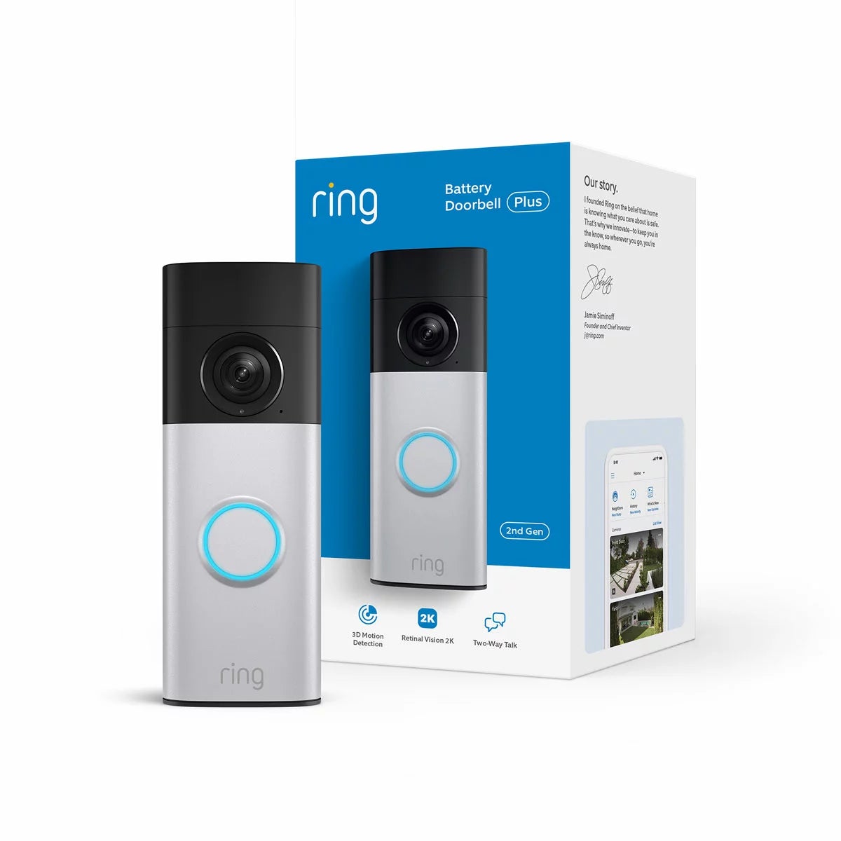 Ring Video Doorbell Plus 2nd Gen with Chime 3rd Gen and Additional Quick Release Battery - Image 5