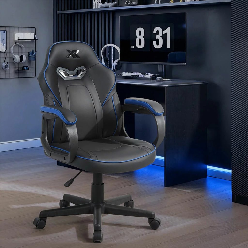 X Rocker Mythos Mid-Back Gaming Chair in Black and Blue