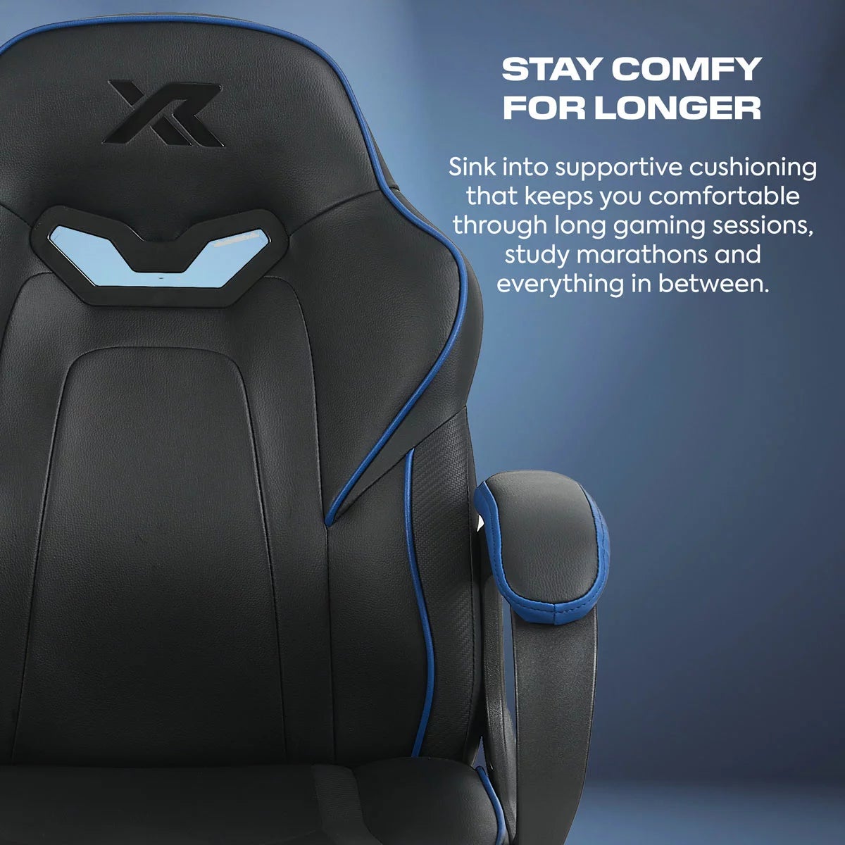 X Rocker Mythos Mid-Back Gaming Chair in Black and Blue - Image 4