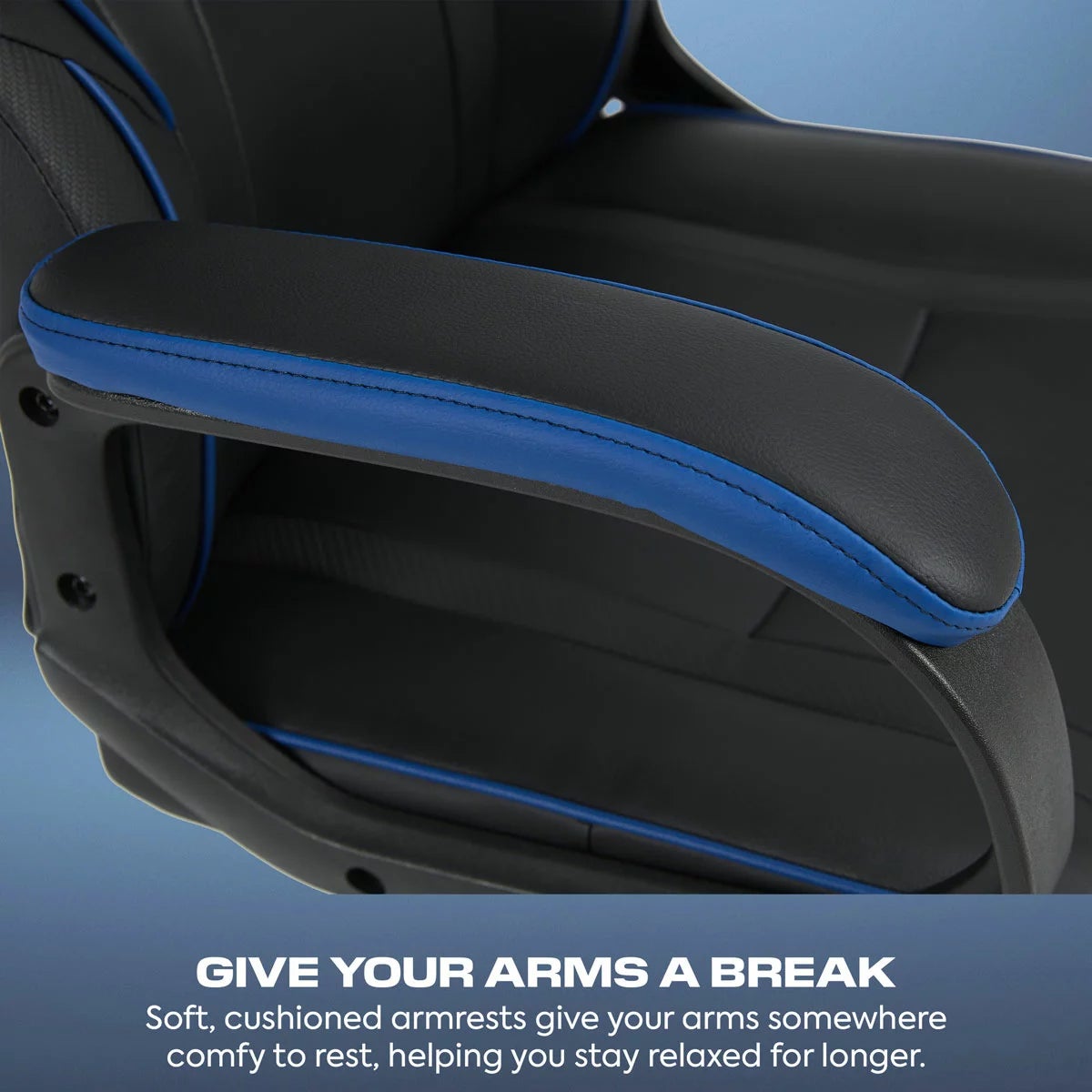 X Rocker Mythos Mid-Back Gaming Chair in Black and Blue - Image 2