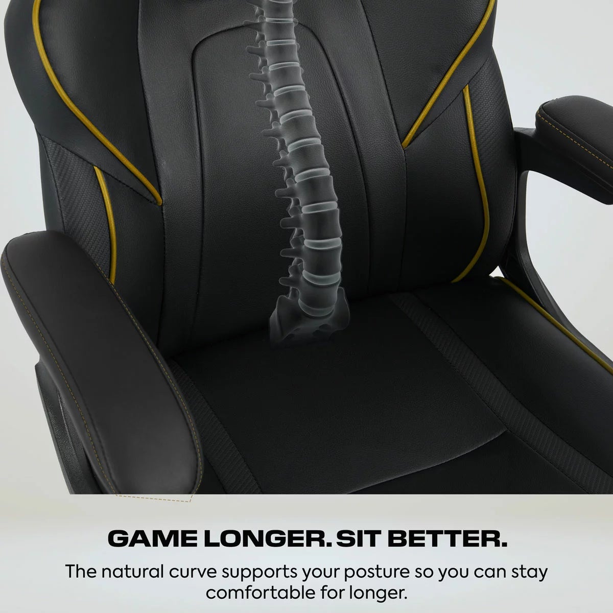 X Rocker Mythos Mid-Back Gaming Chair in Black and Gold - Image 3