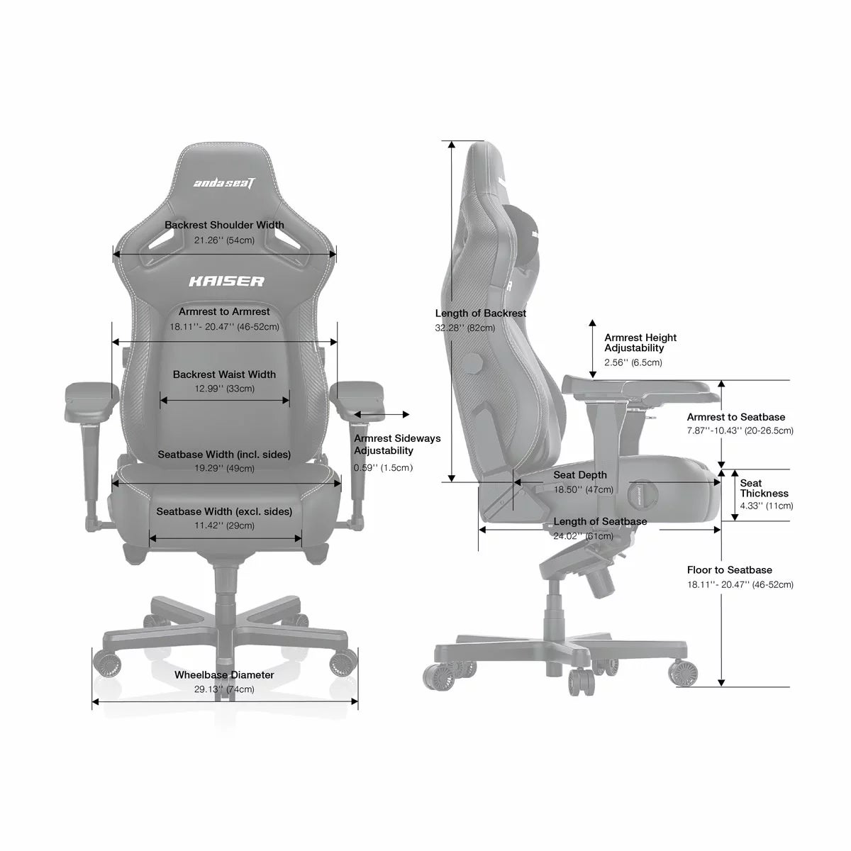 anda seaT Kaiser Series 4 Extra Large Gaming Chair in Black - Image 8