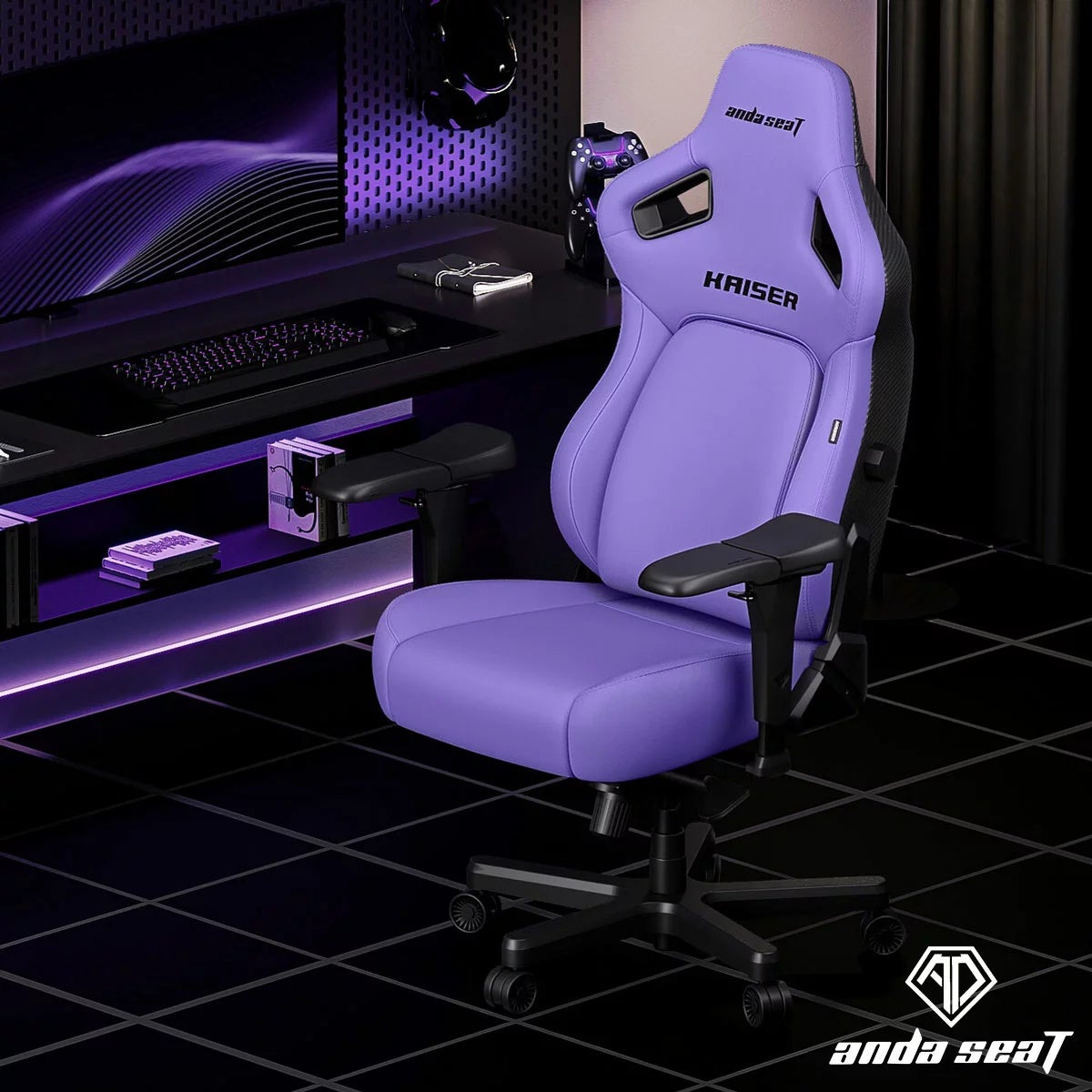 anda seaT Kaiser Series 4 Large Gaming Chair in Purple