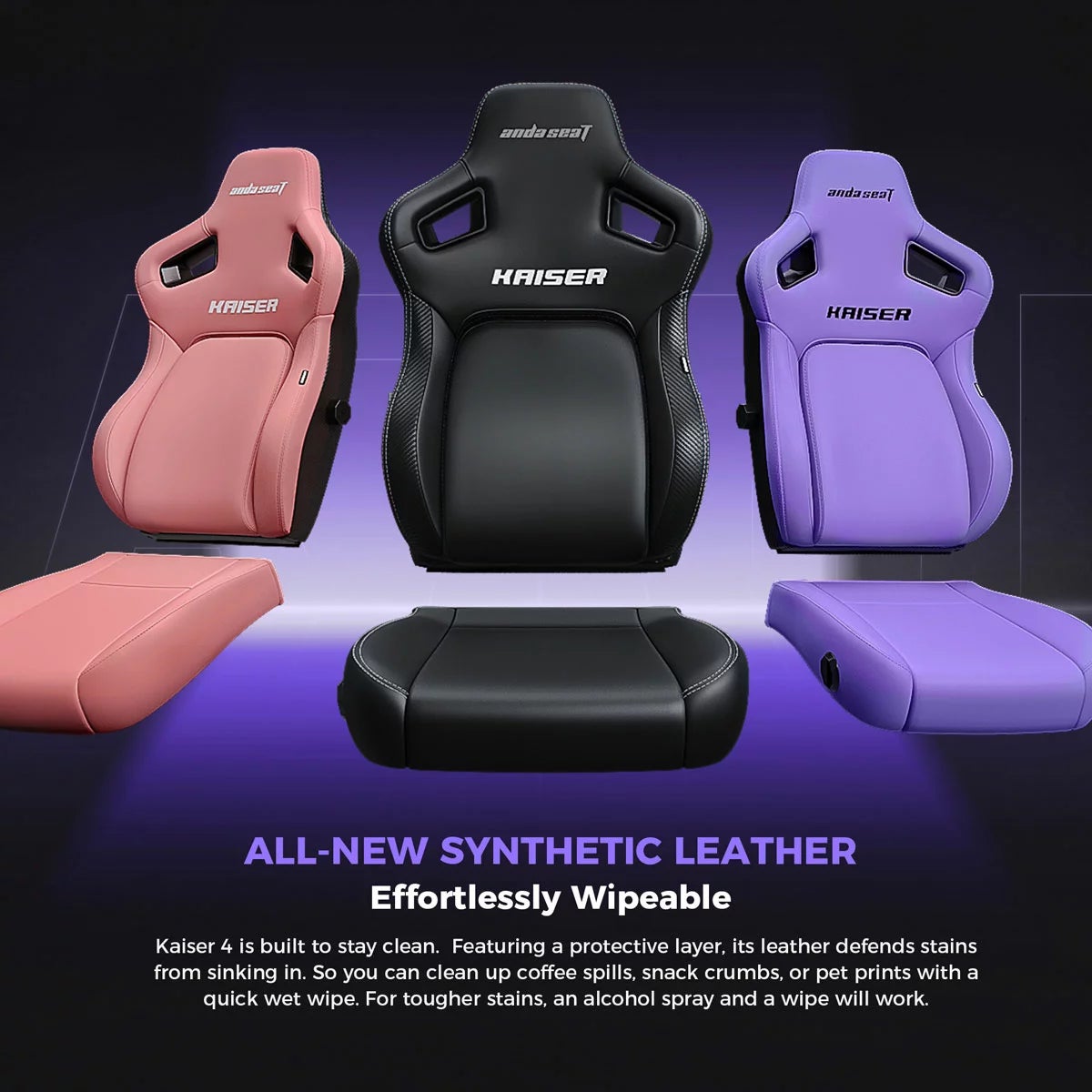 anda seaT Kaiser Series 4 Large Gaming Chair in Purple - Image 5