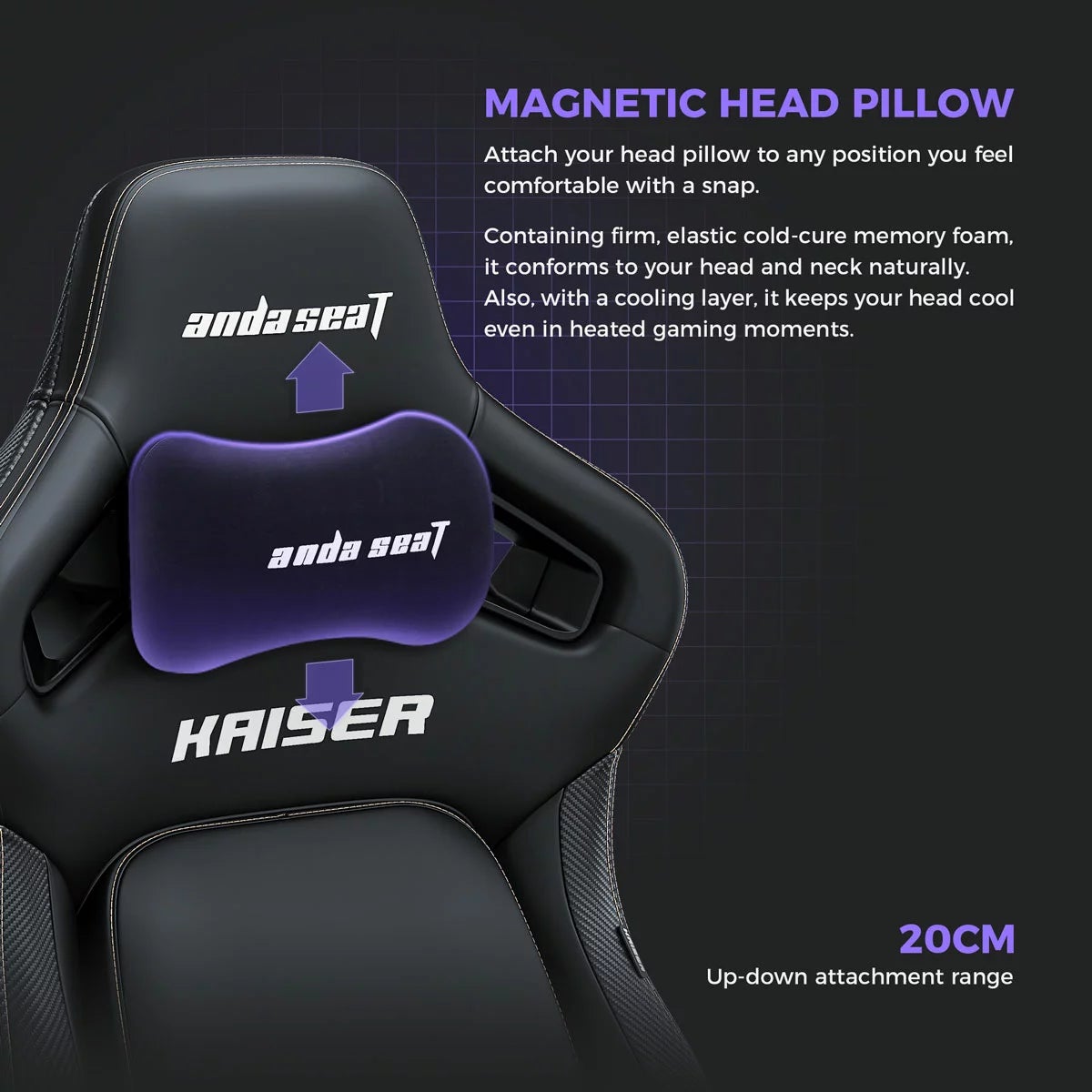anda seaT Kaiser Series 4 Large Gaming Chair in Purple - Image 4