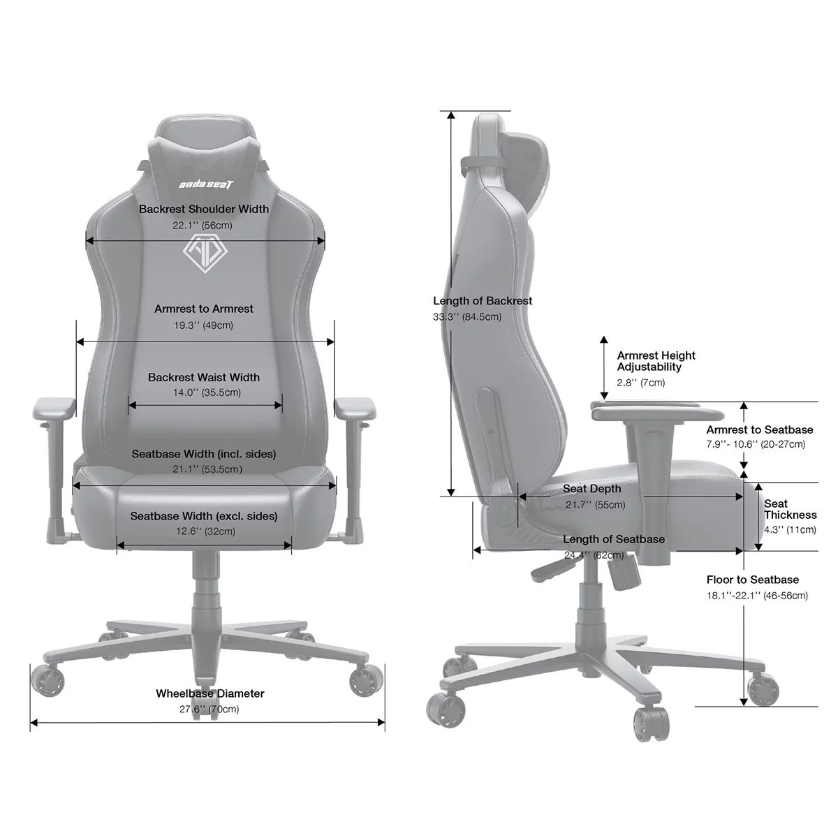anda seaT Novis Max Extra Large Gaming Chair Black - Image 8