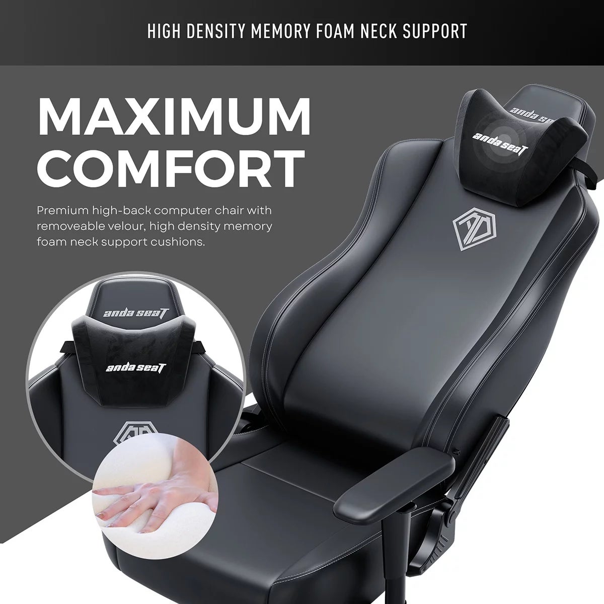 anda seaT Novis Max Extra Large Gaming Chair Black - Image 6