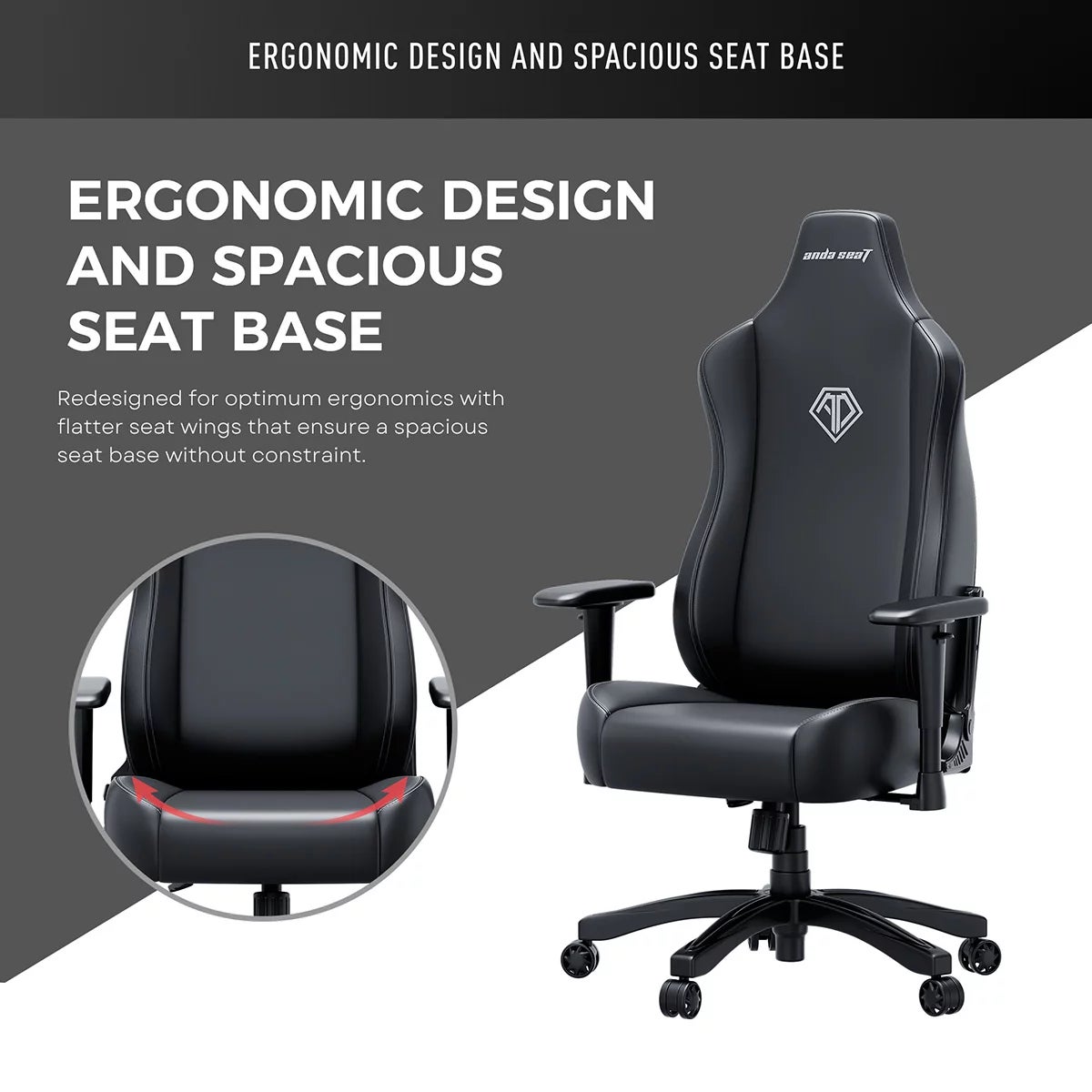 anda seaT Novis Max Extra Large Gaming Chair Black - Image 5