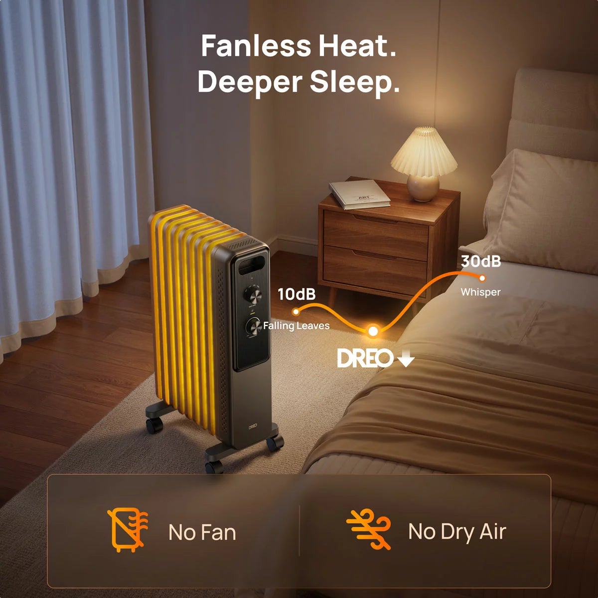 Dreo DR-HSH033 9 Fins 2000W Oil Filled Radiator With Knob Control - Image 3
