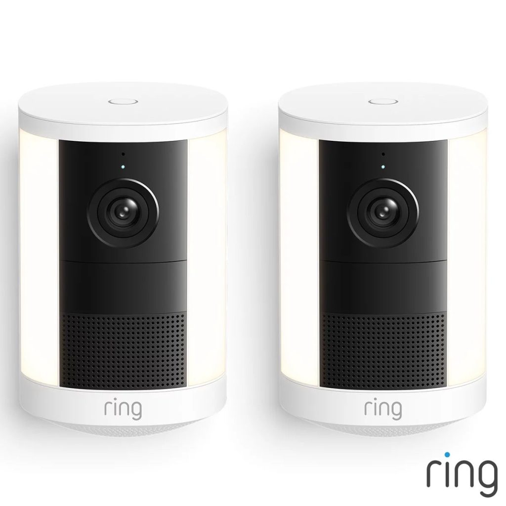 Ring Spotlight Cam 2nd Gen Battery White Security Camera 2 Pack
